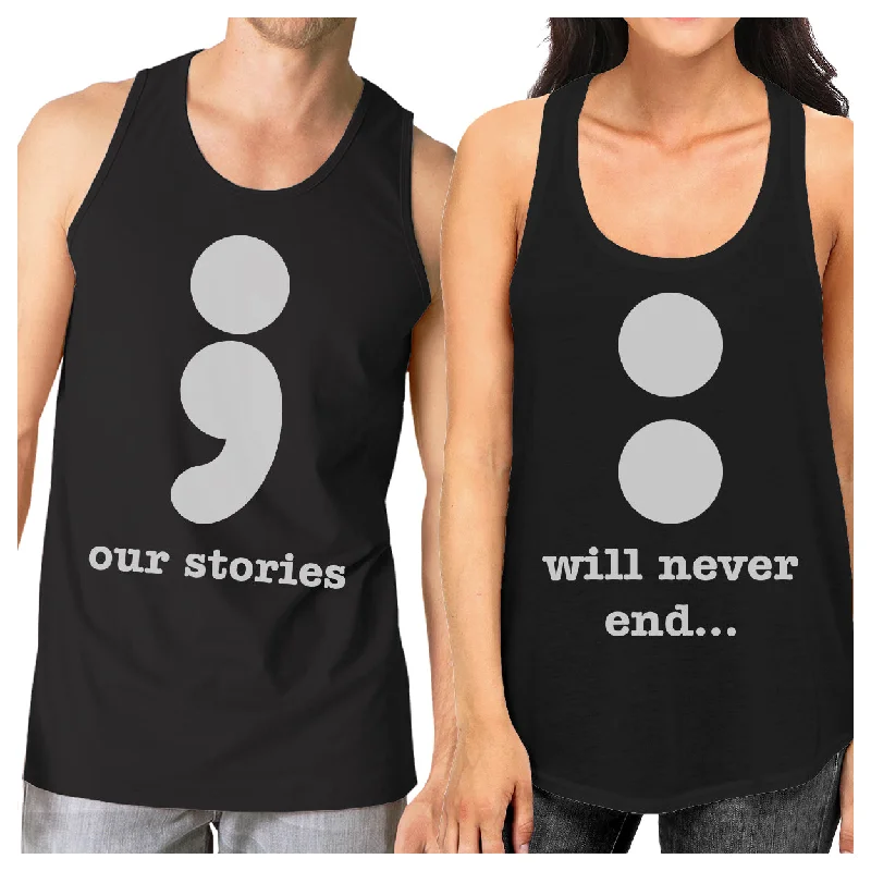 Classic Jackets Our Stories Will Never End Matching Couple Black Tank Tops