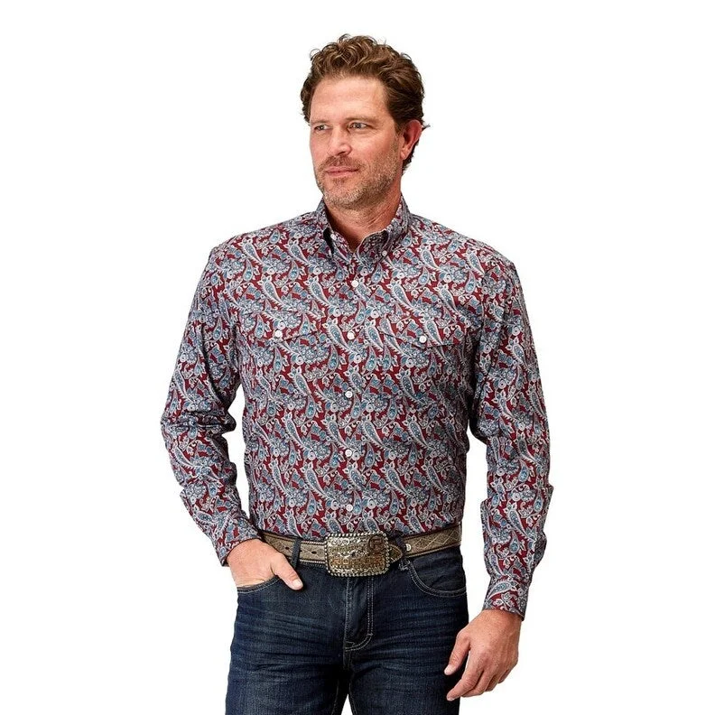 High-end Jackets Roper Western Shirt Mens L/S Amarillo River Red 03-001-0325-2027 RE