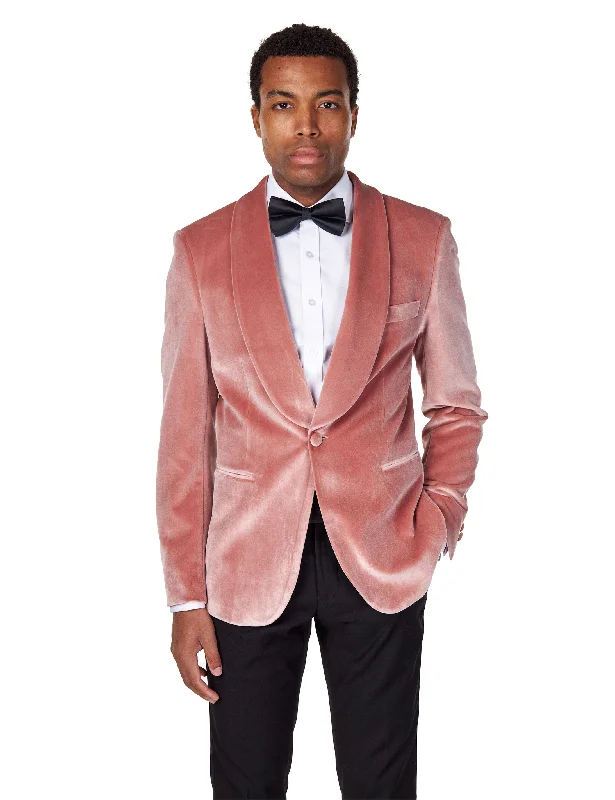 Designer Gloves SHAWL COLLAR VELVET TUXEDO – BLUSH PINK