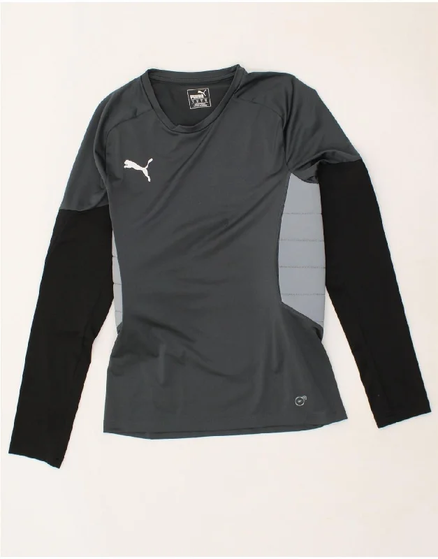Statement Shoes PUMA Mens Top Long Sleeve Medium Grey Colourblock Polyester