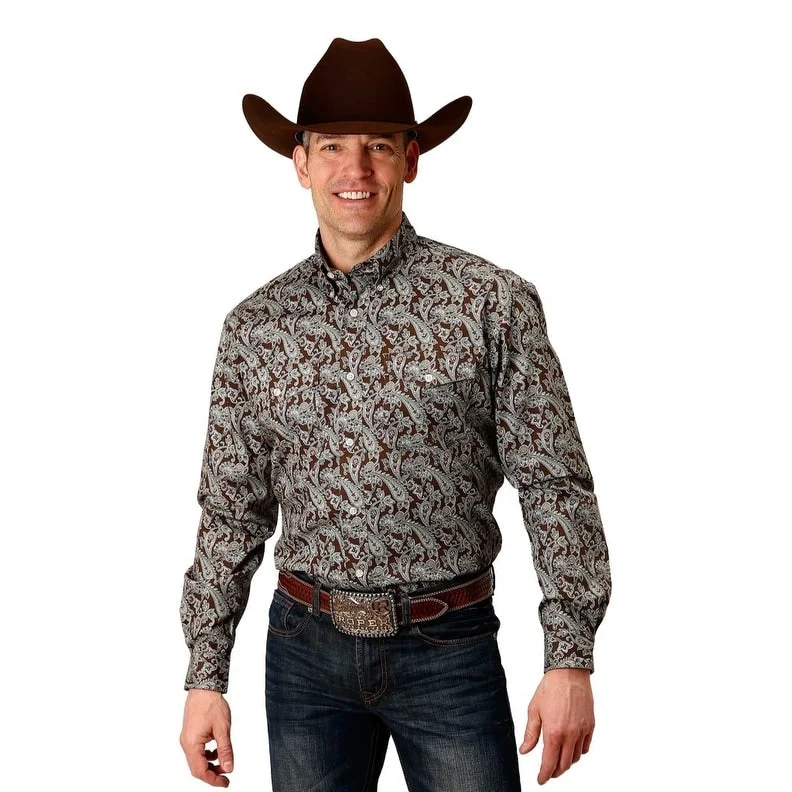 Modern Casuals Roper Western Shirt Mens L/S Pine Paisley Green 03-001-0625-6001 GR