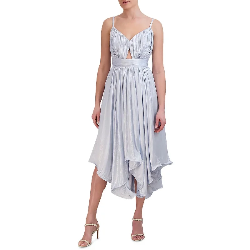 Comfortable Series BCBGMAXAZRIA Womens Below Knee Pleated Midi Dress