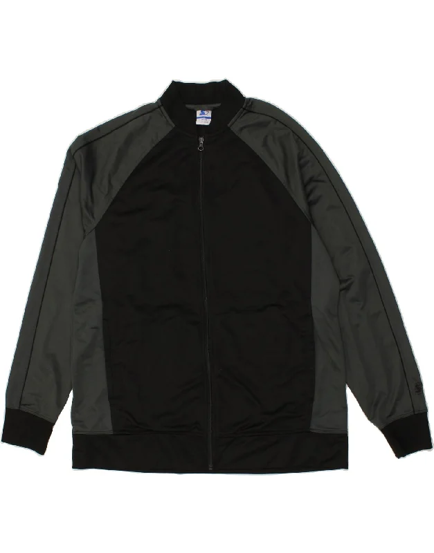 Minimalist Style STARTER Mens Tracksuit Top Jacket UK 42/44 Large Black Colourblock