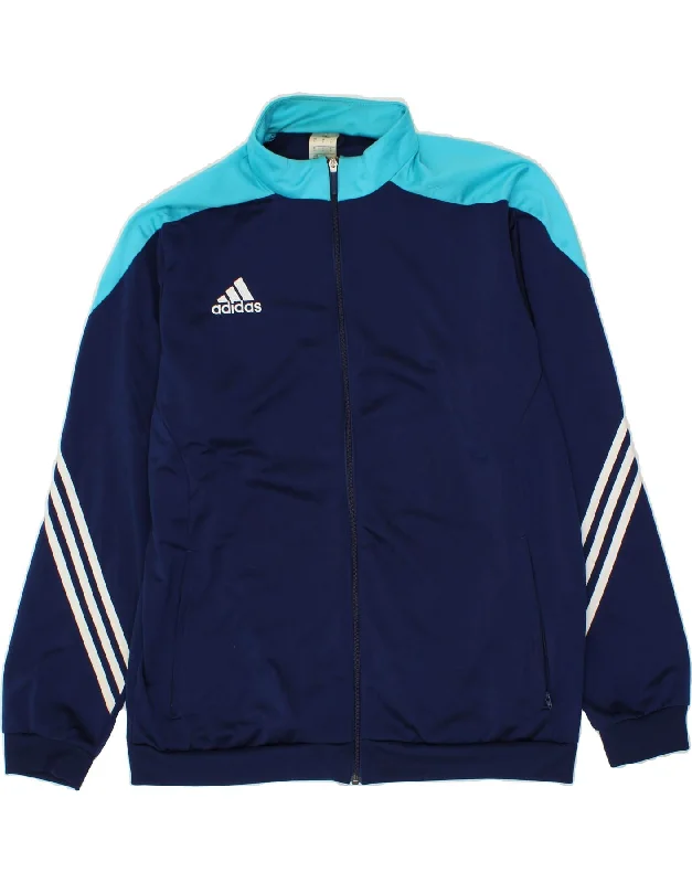 Streetwear Look ADIDAS Mens Tracksuit Top Jacket XL Blue Colourblock Polyester