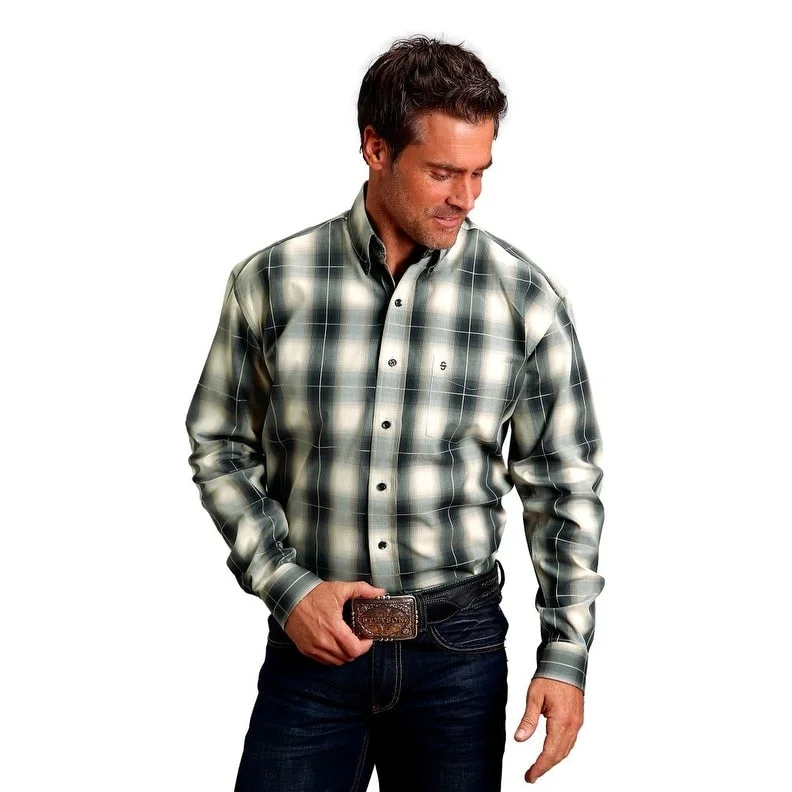 Easygoing Fashion Stetson Western Shirt Mens L/S Tall Plaid Brown 11-001-0879-6007 BR