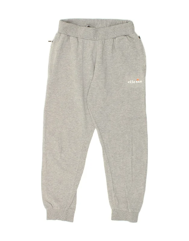 Leather Pants ELLESSE Mens Tracksuit Trousers Joggers Medium Grey Cotton