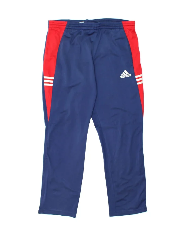 Printed Scarves ADIDAS Mens Tracksuit Trousers Large  Navy Blue Colourblock Polyester