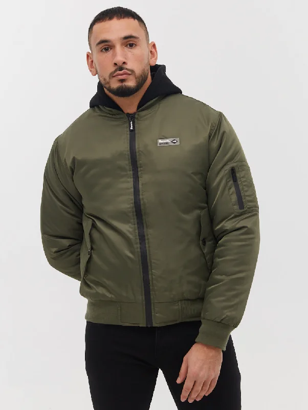 Stylish Apparel Bomper Fleece Hood Bomber Jacket -