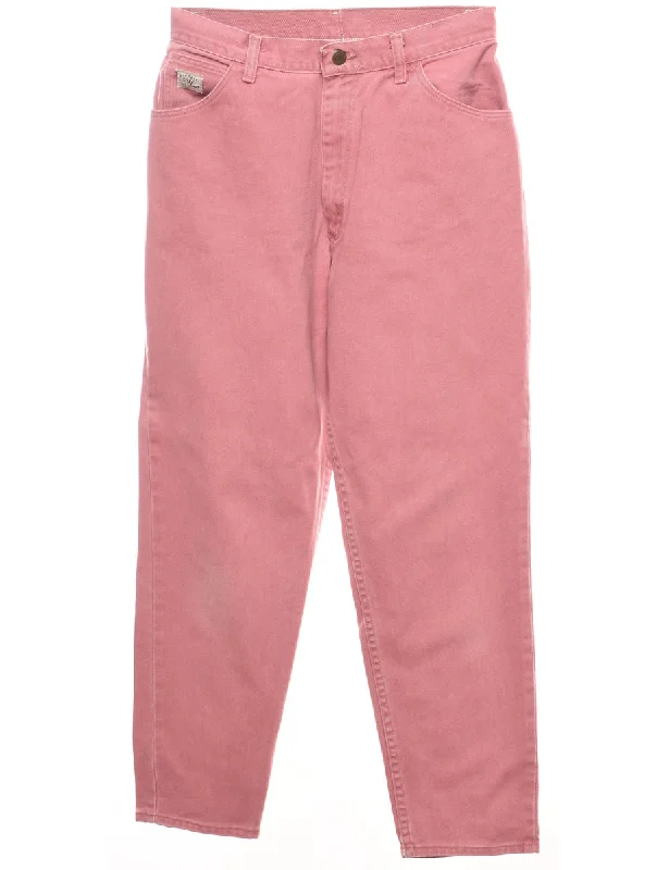 High-end Sense Pale Pink Mid-Rise Tapered Wrangler Jeans - W30 L28