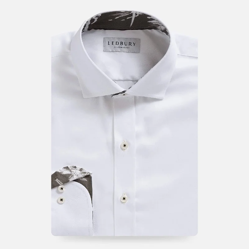 Soft Layers The White Madison Fine Twill with Palm Contrast Collar Custom Shirt