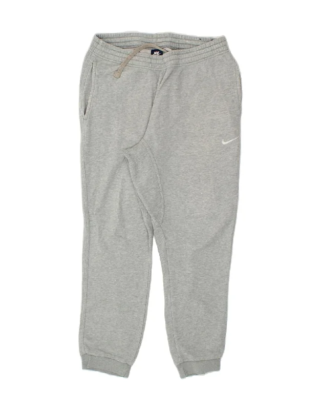 Modern Casuals NIKE Mens Tracksuit Trousers Joggers Large  Grey Cotton