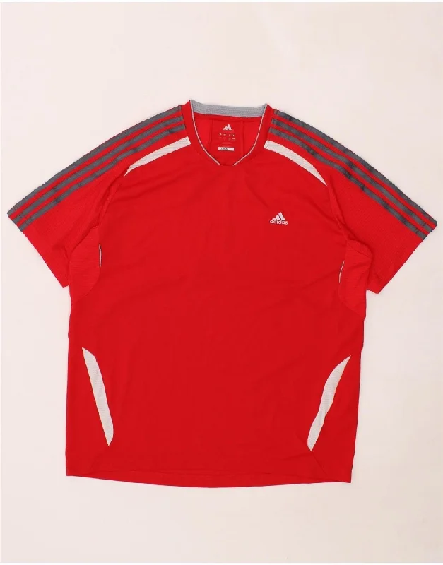Comfortable Pants ADIDAS Mens Clima 365 T-Shirt Top Large Red Polyester