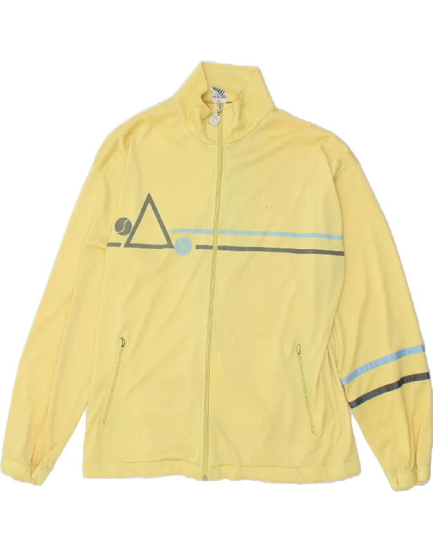 Casual Wear RODEO Mens Graphic Tracksuit Top Jacket IT 52 Large Yellow Polyester