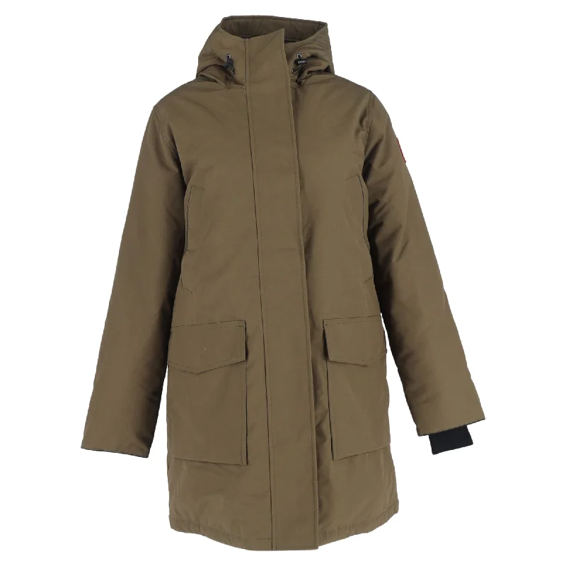 High-quality Styles Canada Goose Secured Zipper Down Parka Jacket in Green Polyester
