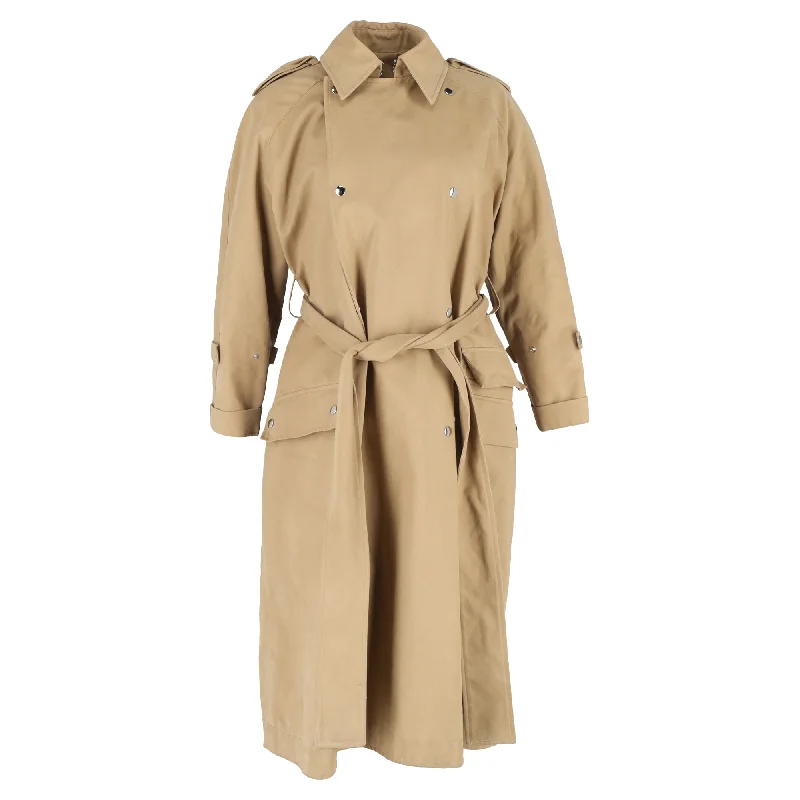 Classic Retro Acne Studios Belted Double-Breasted Coat in Brown Cotton