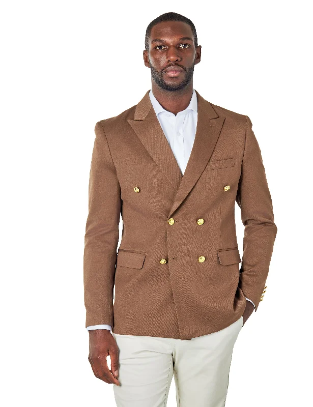Casual Boots EZRA – Brown Tailored Fit Double Breasted Suit Jacket