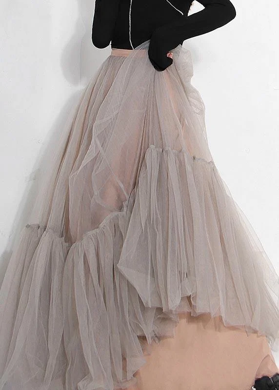 Urban Style Chic Grey tulle Patchwork A Line Summer Skirts