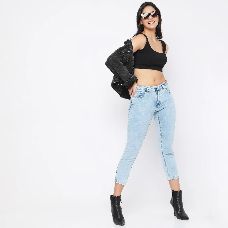 Breathable Design Regular Fit High Rise Jeans