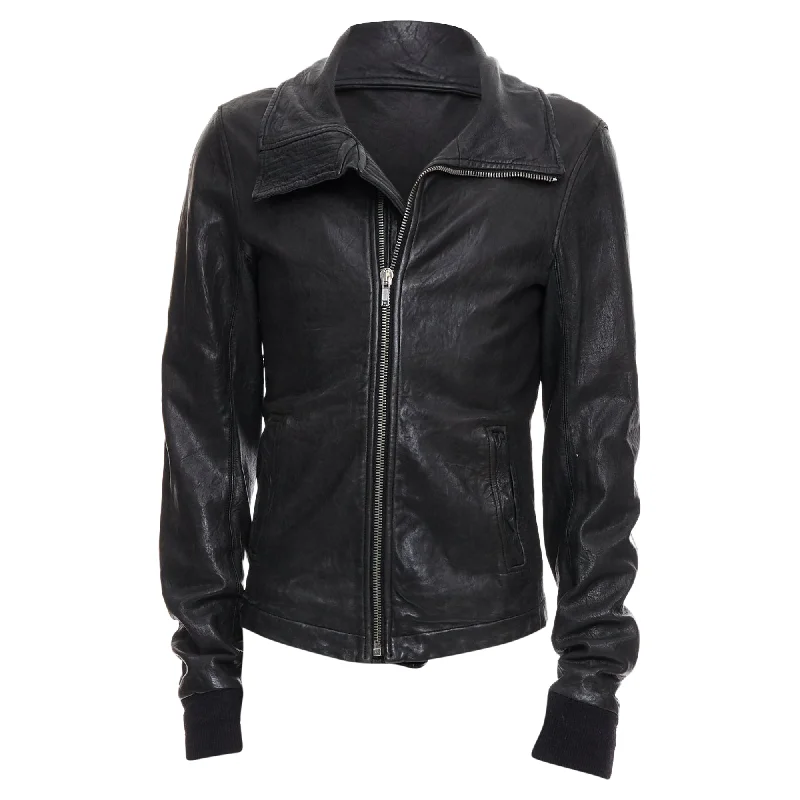 Everyday Essentials Rick Owens Lambskin Leather Olmar Mirta Zip Motorcycle Jacket