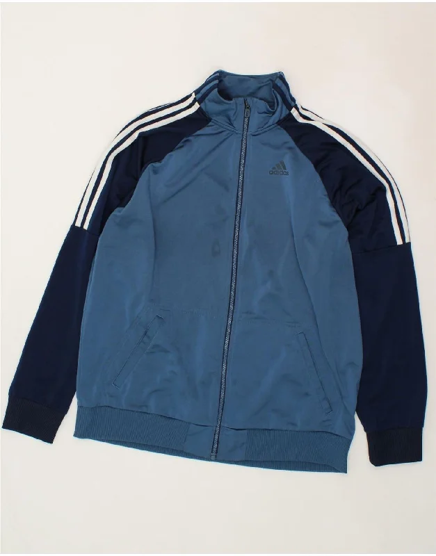 Tailored Coats ADIDAS Mens Tracksuit Top Jacket XL Blue Colourblock Polyester