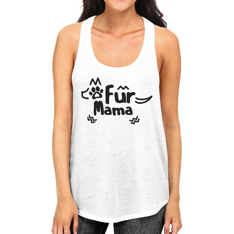 Retro Style Fur Mama Women's Sleeveless Tee Funny Design Cute Gifts For Her