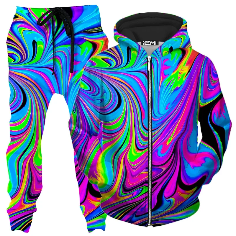 Energy Wear Cosmic Flow Zip-Up Hoodie and Joggers Combo