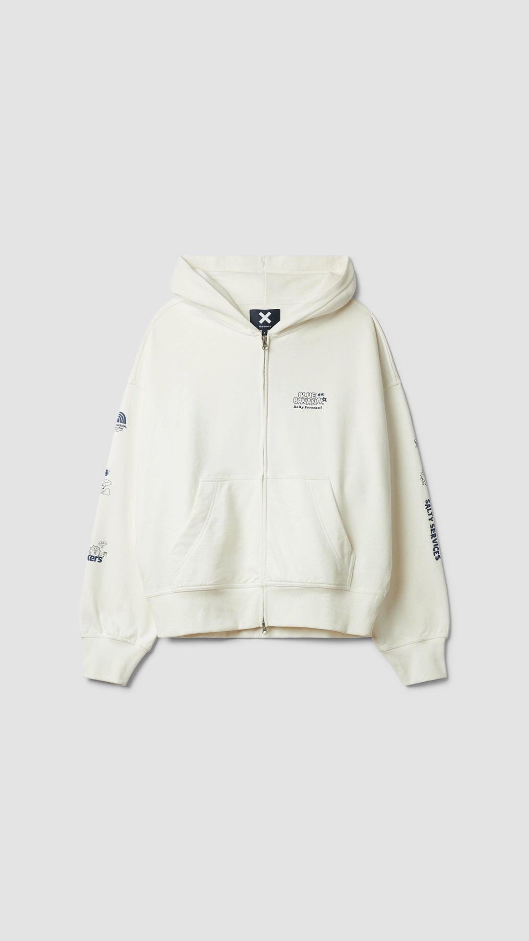 Effortless Comfort SUDADERA CON CAPUCHA FULL ZIP RANDOM BLANCO ROTO