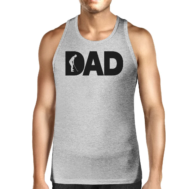 Designer Footwear Dad Golf Mens Grey Sleeveless Tee Funny Design Tank For Golf Lovers