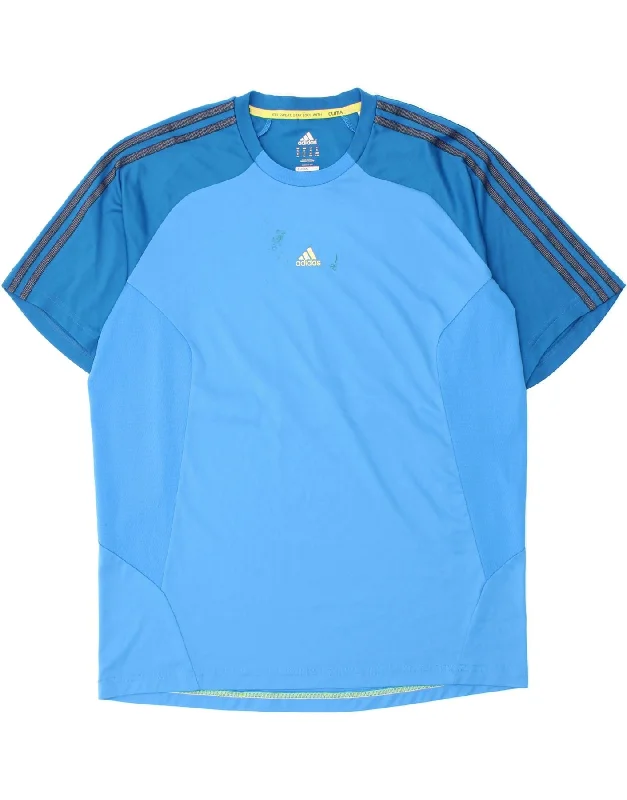 Casual Wear ADIDAS Mens Climacool Graphic T-Shirt Top 2XL Blue Colourblock