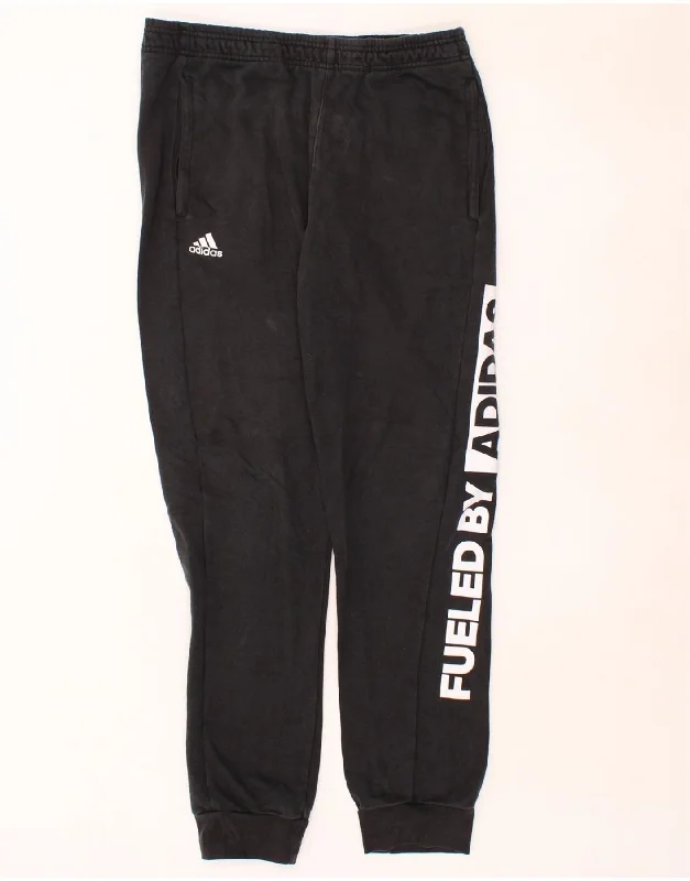 Smart Wear ADIDAS Mens Graphic Tracksuit Trousers Joggers Medium  Black