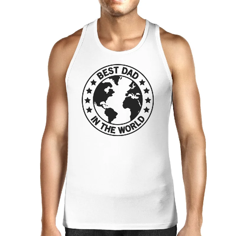Leather Pants World Best Dad Mens White Cotton Tank Top Fathers Day Gift For Him
