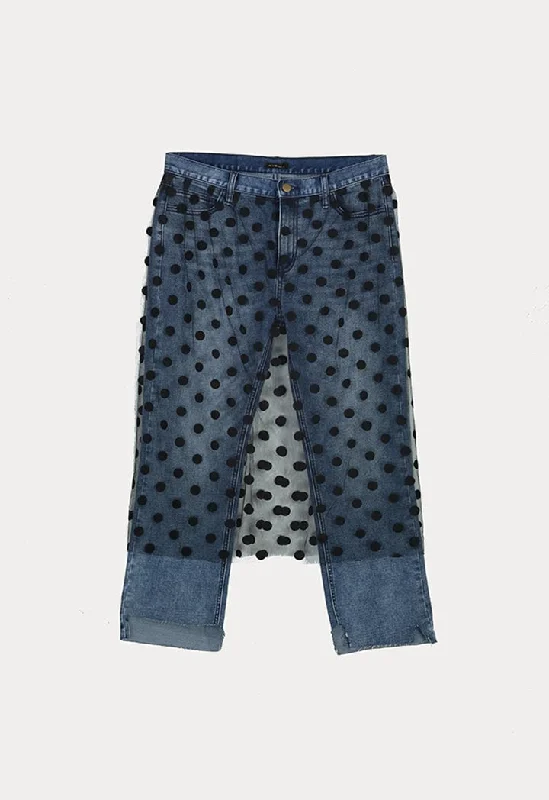 Comfy Apparel Dot Mesh Denim