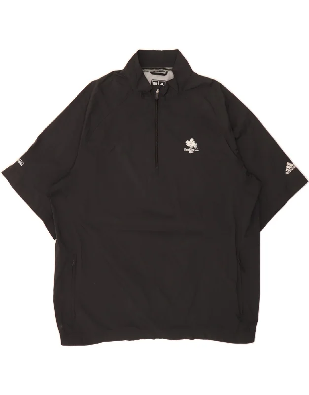 Premium Outfits ADIDAS Mens Zip Neck Pullover Tracksuit Top XL Black Polyester