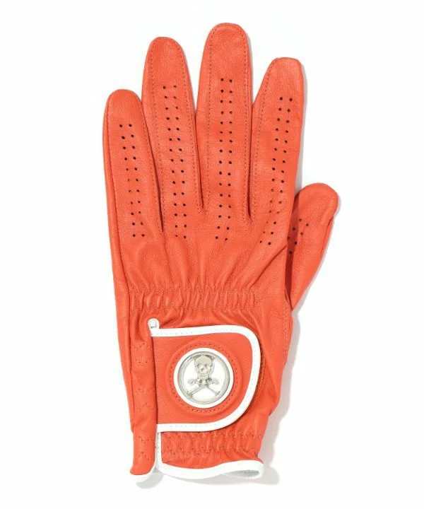 Cute Design Sheep Leather Signal Marker Glove Orange