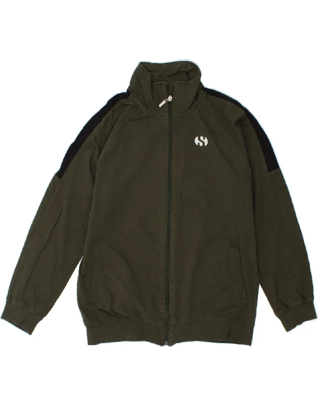 Casual Chinos SUPERGA Mens Tracksuit Top Jacket Medium Khaki Colourblock Cotton