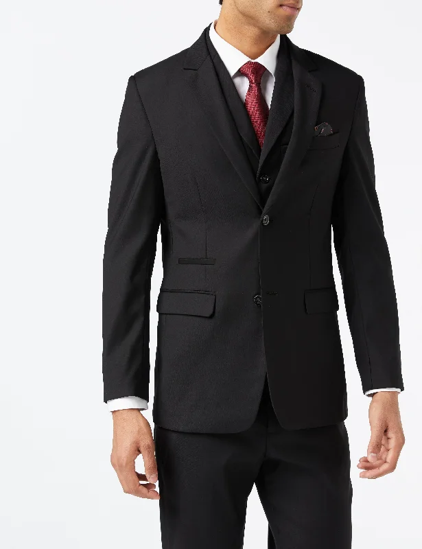 Active Gear GRAHAM - BLACK SINGLE BREASTED JACKET & WAISTCOAT