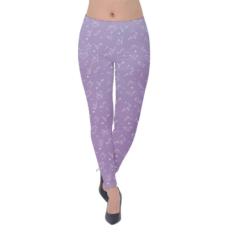 Classic Items Fluffy Constellation Lavender Velvet Leggings
