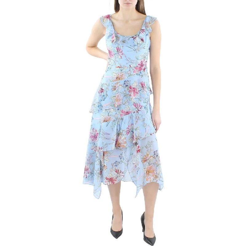 Personalized Outfit BCBGMAXAZRIA Womens Floral Tiered Midi Dress