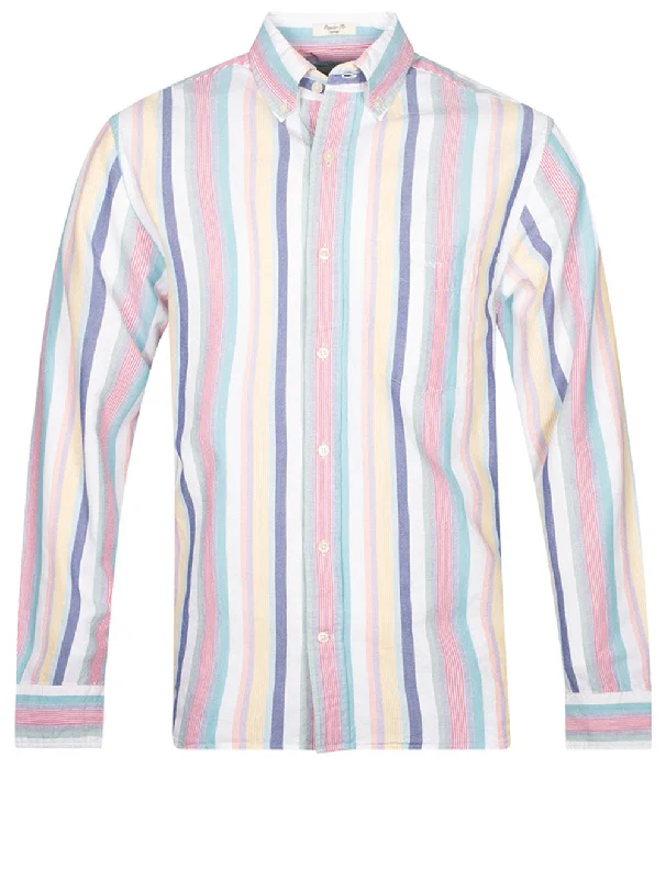 Effortless Style Regular Oxford Multi Stripe Shirt Multicolor