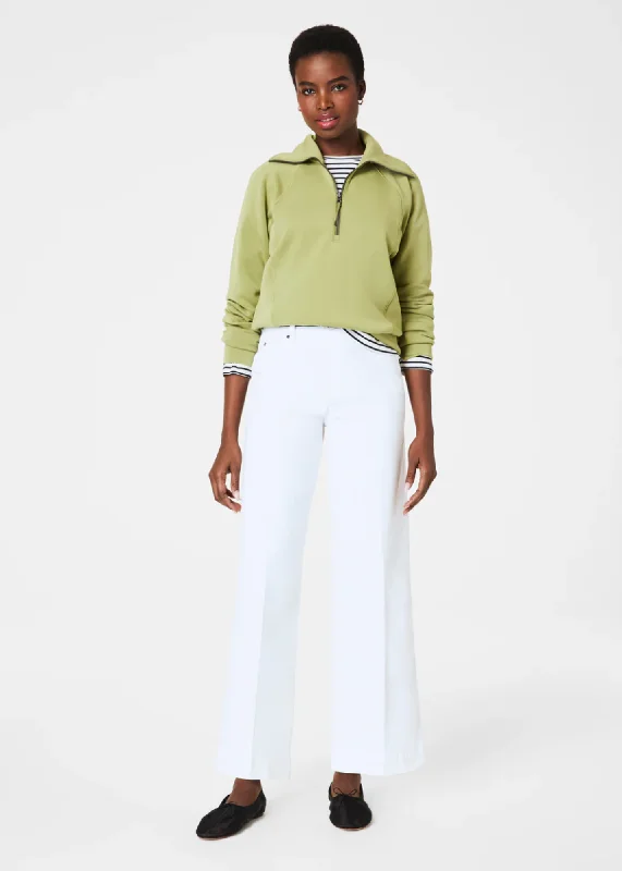 Practical Style Spanx Pull-On Cropped Wide Leg Jean - White