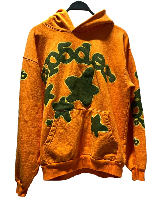Casual Chic Sp5der/Hoodie/L/Cotton/ORN/GREEN STARS