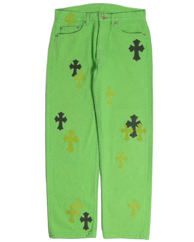 Stylish Comfort Green Sex Records Jeans