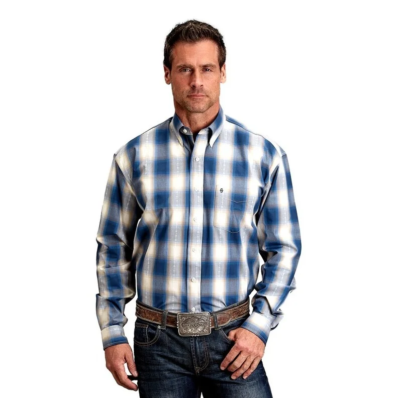 Modern Backpacks Stetson Western Shirt Mens Plaid L/S Button Blue 11-001-0579-2040 BU