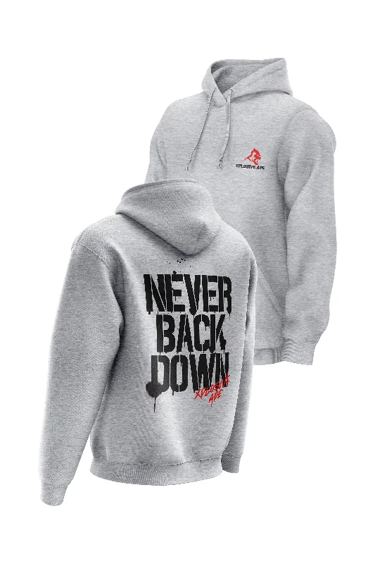 Cozy Fit XAPE Never Back Down Signature Hoodie - Sports Grey