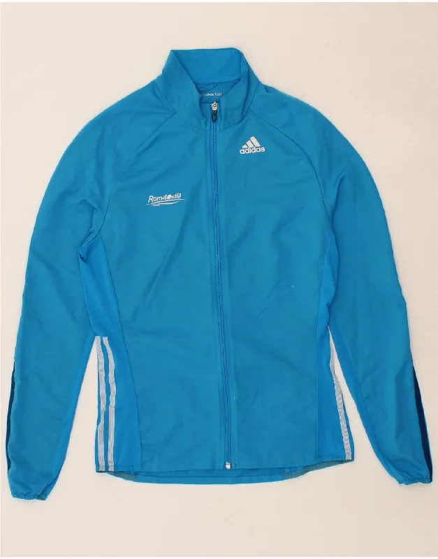 Sporty Chic ADIDAS Mens Adizero Tracksuit Top Jacket Small Blue Polyester