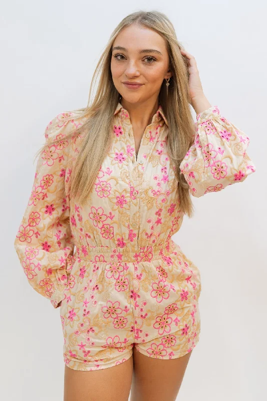 Lace Design Smitten Eyelet Romper