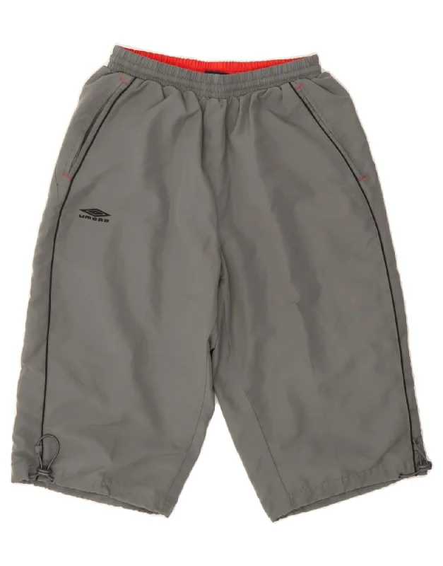 Modern Casuals UMBRO Mens Bermuda Sport Shorts Medium Grey Polyester
