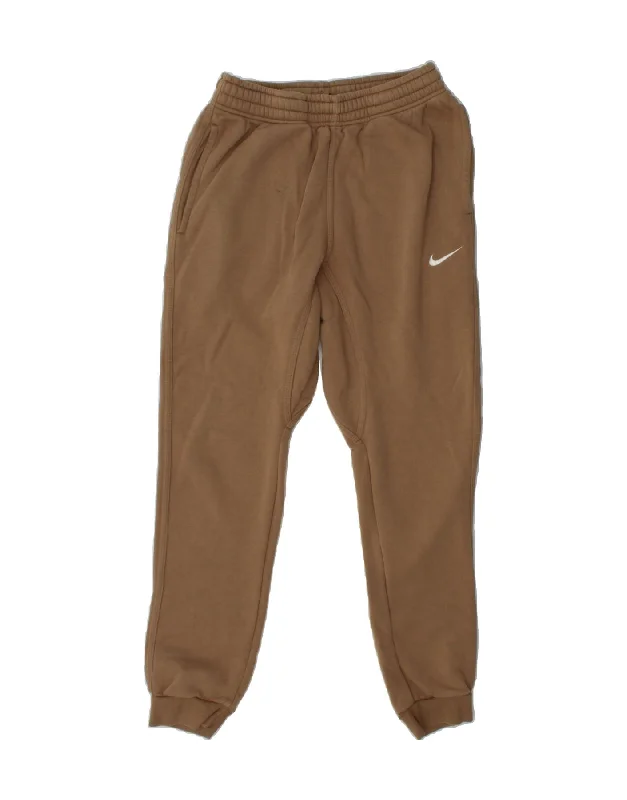 Casual Hoodies NIKE Mens Tracksuit Trousers Joggers Small  Brown Cotton
