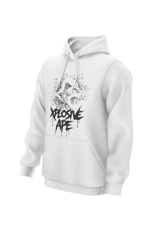 Comfy Apparel XAPE Primal Spray Hoodie - White