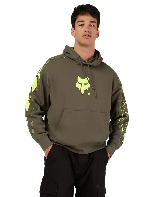 Casual Comfort Elevated Oversized Pullover Hoodie in Military Green